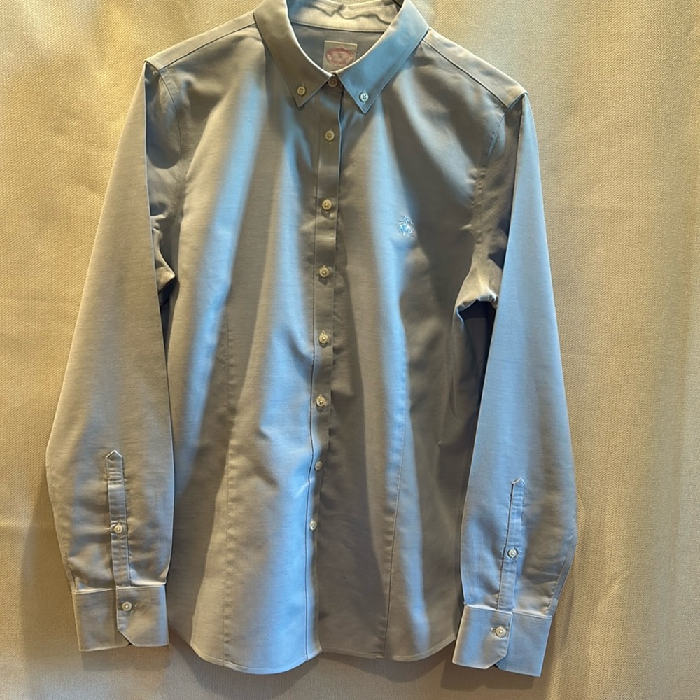 Classic Blue Button-Up Women's Top